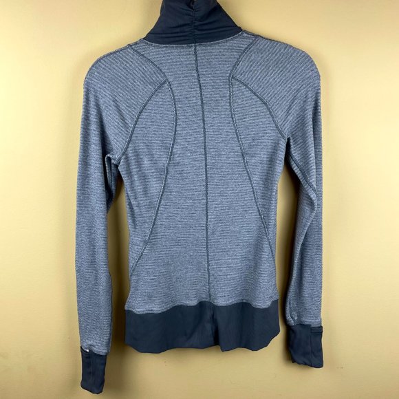 Lululemon Gray Striped Athleisure Half-Zip Jacket 4 - Picture 8 of 9
